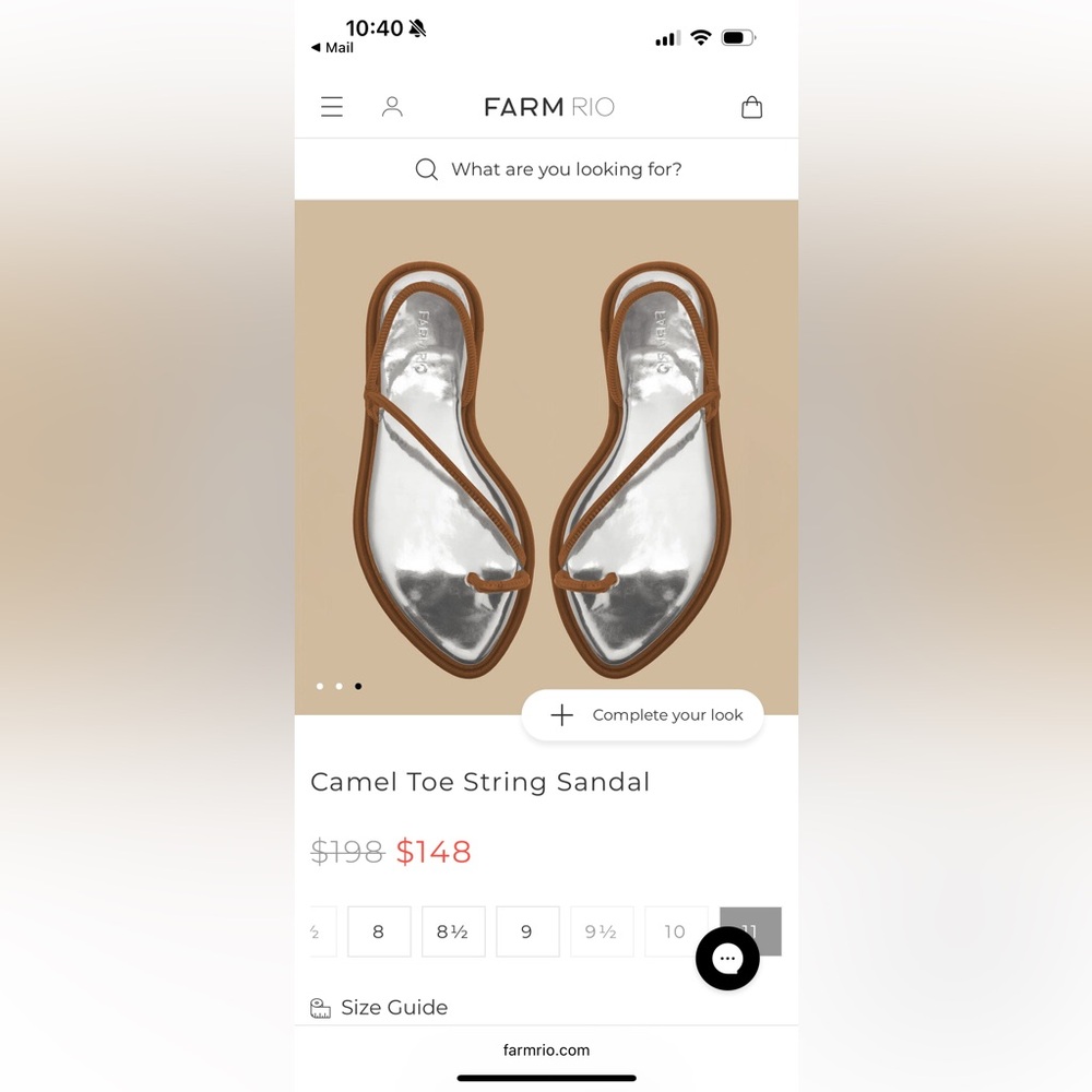 FARM Rio Silver and Tan Sandals